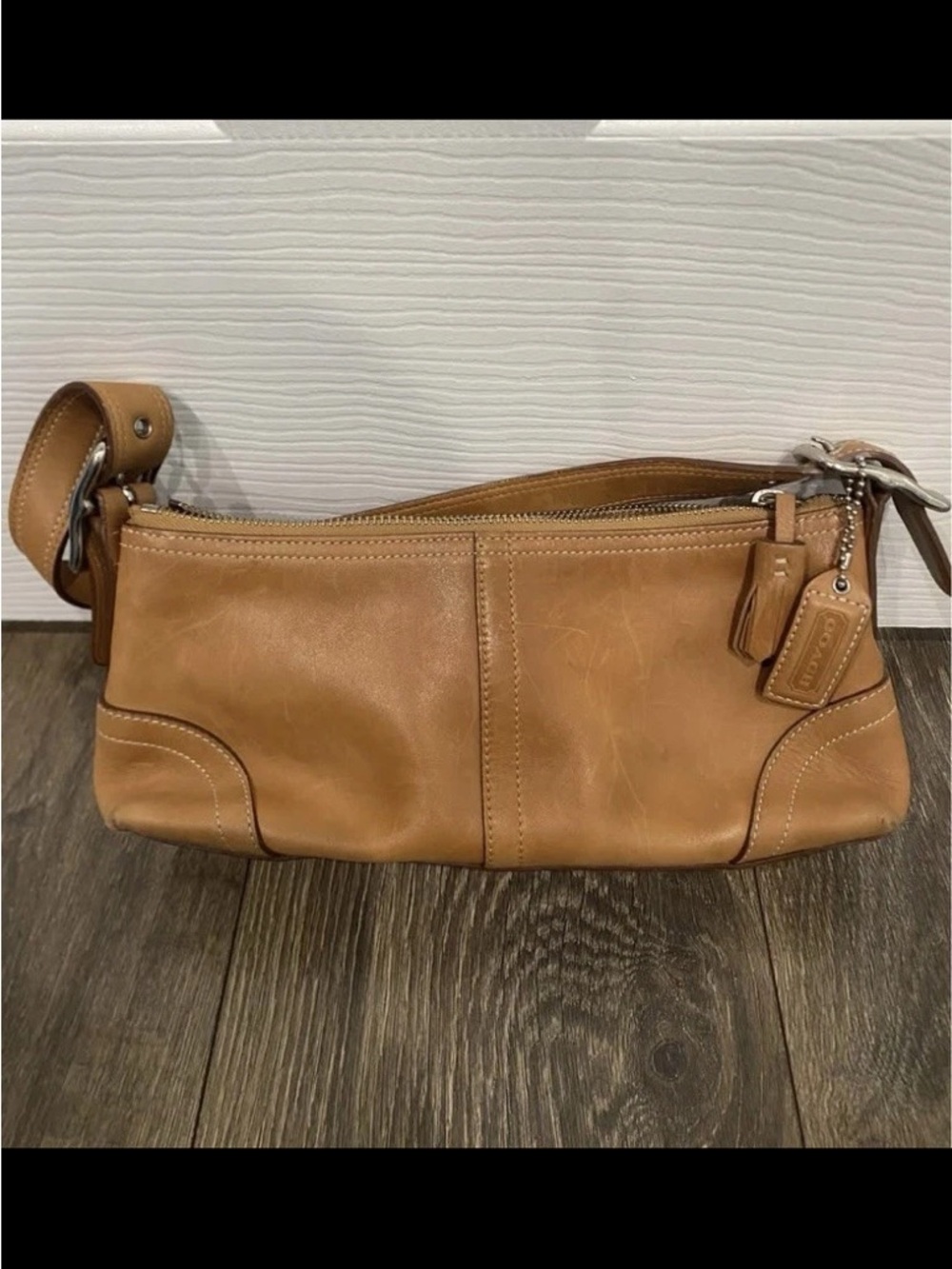 Coach Vintage Y2K Hampton Tan Leather Shoulder Bag